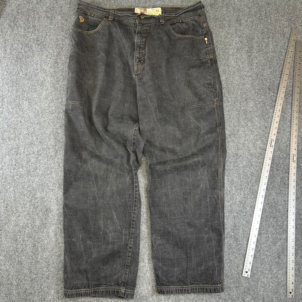 State Property Vintage Baggy Jeans Mens 42 Faded Black Y2K Streetwear Denim
